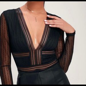 Lace bodysuit with cut outs
